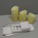 5plots Rechargeable Flameless Candles, Battery Operated LED Candles, Electric Candles with Remote and Timers, Wax-Like Plastic, Ivory, 3Pack, 3" x 4"5" 6", for Home Decor