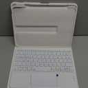 Harvopu Compatible for iPad 11th 10th Generation Case with Keyboard, Folio Cover with Pencil Holder, Multi-Touch Trackpad, 7 Color Backlit, Detachable Keyboard for iPad (A16) 11th/10th Gen (White)