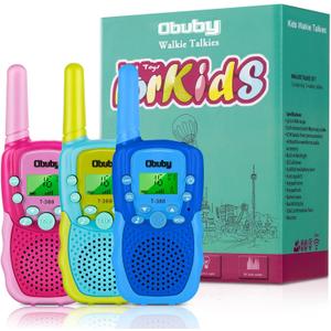 Toys for 3-12 Year Old Boys Walkie Talkies for Kids 22 Channels 2 Way Radio Gifts Toys with Backlit LCD Flashlight 3 KMs Range Gift Toys for Age 3 up Boy and Girls to Outside, Hiking, Camping