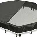 PJYuCien Octagonal Playpen Top Cover for 24" Side Metal Pet Pen, Half Mesh Half Oxford with Silver Coating & Snap Hooks, Predator & Weather Protection, Cozy Den for Puppy Small Animals, Black (Fits 8 Panels Metal Playpen)