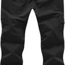 YSENTO Women's Hiking Pants Lightweight Stretch Quick Drying UPF 50 Camping Travel Work Cargo Pants 6 Pockets (Black)5XL