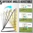 Baseball Rebounder Net - 4x4.5FT Baseball Pitchback Net for Pitching and Fielding Training, Angle Adjust Bounce Back Net
