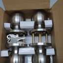 BESTTEN [2 Pack] Entry Door Knob with Lock, Keyed Different Door Lock for Exterior Door and Front Door, Standard Ball, Satin Nickel