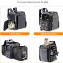Cat Backpack Carrier,Double Side Expandable Cat Carrier Backpack,Dog Carrier Backpack for Medium Cats and Small Dogs,Puppies Up to 20 Lbs,Pets Carrier Backpack with Breathable Mesh(Grey)