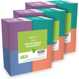 Amazon Basics Facial Tissue with Lotion, 2-Ply, 900 Count (12 Packs 75)