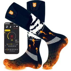 Rechargeable Heated Socks for Men Women 6000mAh APP Control for Winter Outdoor Working Hiking Skating Camping Hunting (Dark Blue)