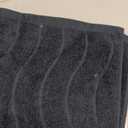 Hand Towels with Wavy Jacquard - Black Face Towels for Bathroom, 2 Piece, Cotton, 13x29 Inches