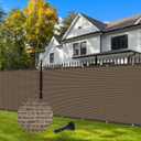 3×10FT Balcony Privacy Screen, Heavy Duty 180GSM Fabric Privacy Fencing, 90% Blockage, Outdoor Wind Blocker, Fence Covering Privacy for Porch, Backyard, Deck, Patio - Brown
