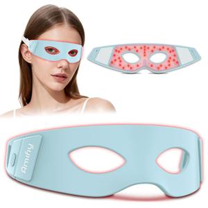 Red Light Therapy for Eyes, 3 Minutes NIR Red Light Eye Mask Reducing Under Eye Dark Circles, Eye Bags, Puffy Eyes, Wrinkles, Infrared LED Eye Mask Anti-Aging Device For Women & Men