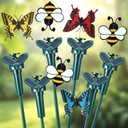 6 Pcs Solar Flying Bees Butterflies for Centerpieces Fluttering Garden Decorations Stakes Decorative Moving 3D Bee Butterfly for Home Yard Pathway Outdoor Indoor (Batteries Not Included)