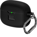 Silicone Case for JBL Vibe Beam 2, JBL Vibe Beam, JBL Vibe 200TWS, Protective Cover with Carabiner (Black)