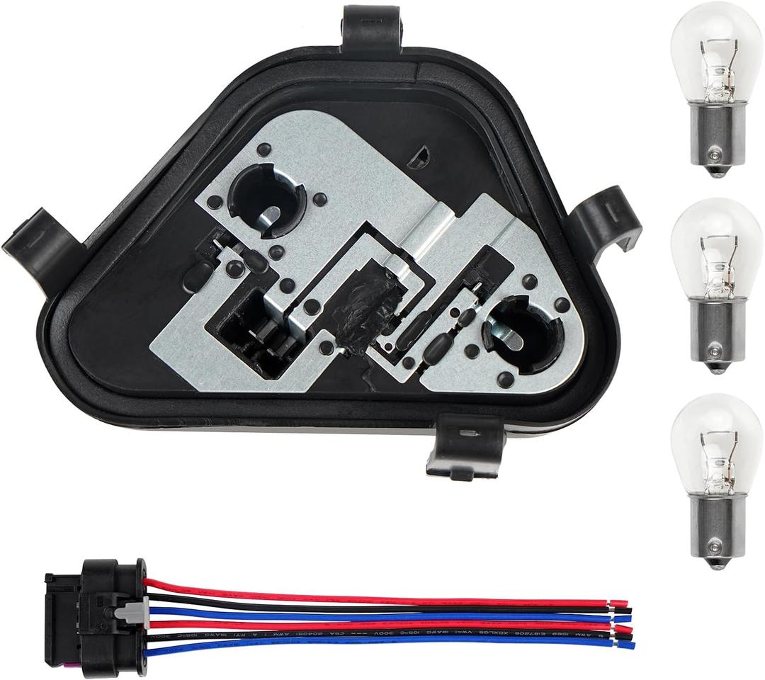 Passenger Side Right Rear Tail Light Lamp Holder Bracket Socket Panel Plug Connector Board with Bulbs & Harness Compatible with BMW 3 Series 320i/d 328i 335i 2012 2013 2014 2015 Replace 63217313044