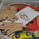 Tiny Land 55PCS Wooden Train Set - Compatible with Major Brand Tracks, Educational Toy for Toddlers & Kids Ages 3-7, Durable Wooden Railway Tracks