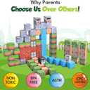 Magnetic Building Blocks 104PCS, STEM Magnet Blocks for Ages 4-8, Montessori Learning Toys for Kids, Sensory Magnetic Cubes for Boys & Girls, Educational Building Set for Birthday