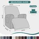 Ruaozz Recliner Chair Covers 4-Pieces Oversized Recliner Slipcovers Extra Large Stretch Reclining Chair Slipcover Washable Furniture Protector with Elastic Bottom (1 Seater-X Large, Army Green)