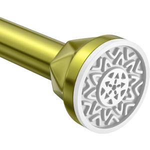 Gold Shower Curtain Rod 32-80 inches, Adjustable Curtain Rod, No Drilling, Stainless Steel Shower Rods for Bathroom, curtains, cabinets, Kitchens