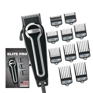 Wahl USA Elite Pro High-Performance Corded Home Haircut & Grooming Kit for Men Electric Hair Clipper Model 79602M