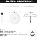 SIEPASA Compact Travel Umbrella - Windproof Auto Open/Close, Small Folding Umbrella for Rain & Sun with UPF50+ - Lightweight Frame, Waterproof - Fits Backpack, Purse, Suitcase.(UV-Pink Cherry) Bossom