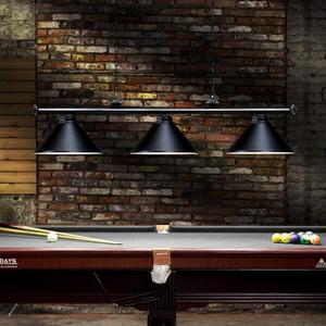 Wellmet 3 Light Pool Table Light, Vintage Retro Kitchen Island Pendant Light with Matte Black Shade, Modern Industrial Chandelier, Black