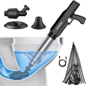 Electric Toilet Plunger for Bathroom, High-Pressure Air Plunger, Heavy-Duty Clog Remover for Toilets, Toilet Drain Unclogger (Ink Black)