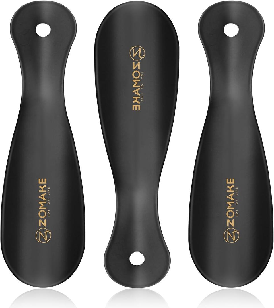 ZOMAKE Metal Shoe Horn,Small Travel Shoehorn for Men Women Kids, Portable Shoe Spoon Helper 7.5''
