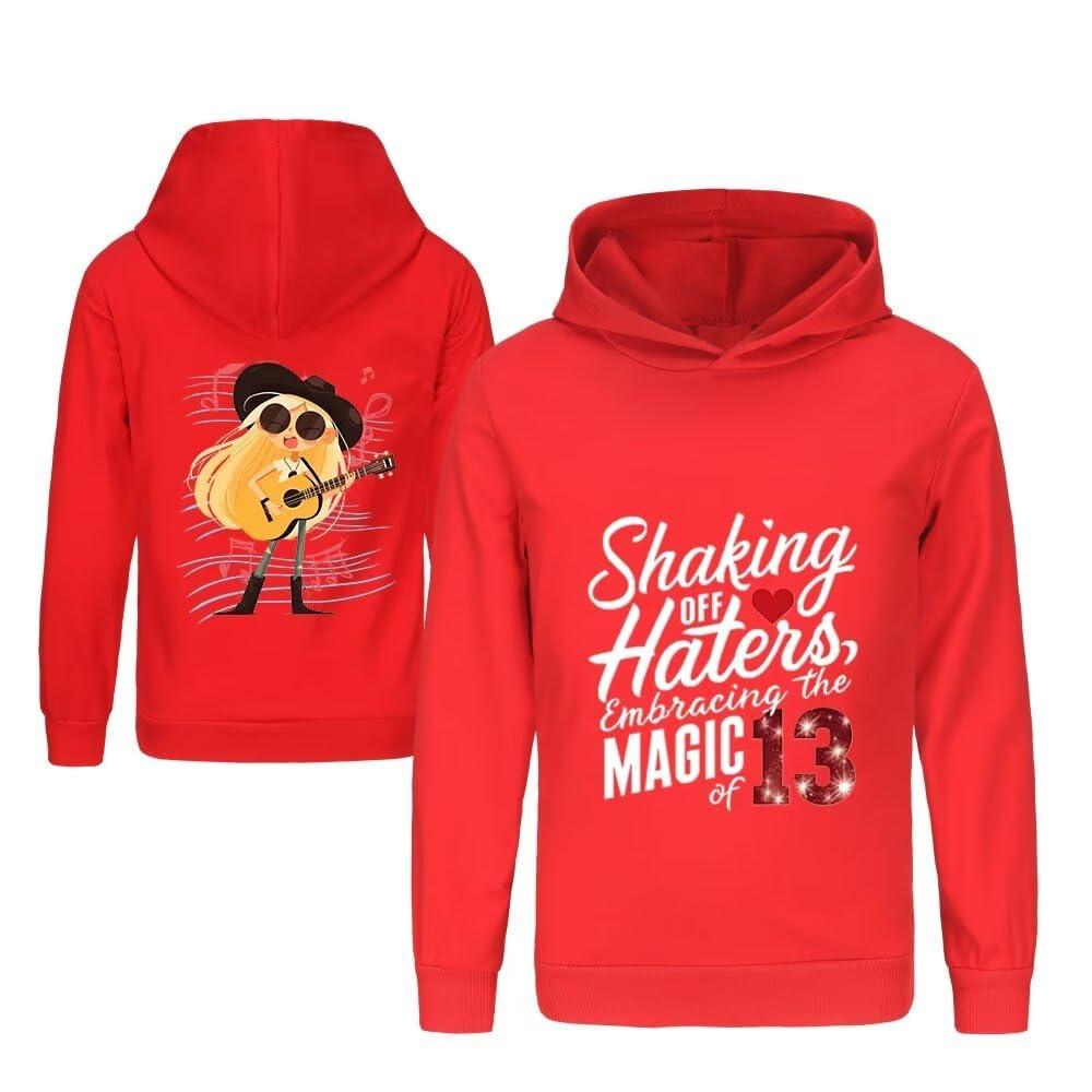 The Cotton Cartoon Hoodie Hooded Pullover Sweatshirt, Cute Clothes Hoodies (Red), 9-10Y