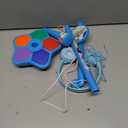 Kids Karaoke Microphone with Adjustable Stand,Standing Mic for Portable Singing, Retractable Headset for Music Sing-along,Flashing Stage Light Base for Aged 3-6 Boys Girls Blue