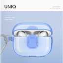 UNIQ GLase Pro Cloudy Blue Case for AirPods Pro 2/2nd Gen – Premium Translucent TPU Protective Shell with Lanyard & Carabiner, Wireless Charging Compatible