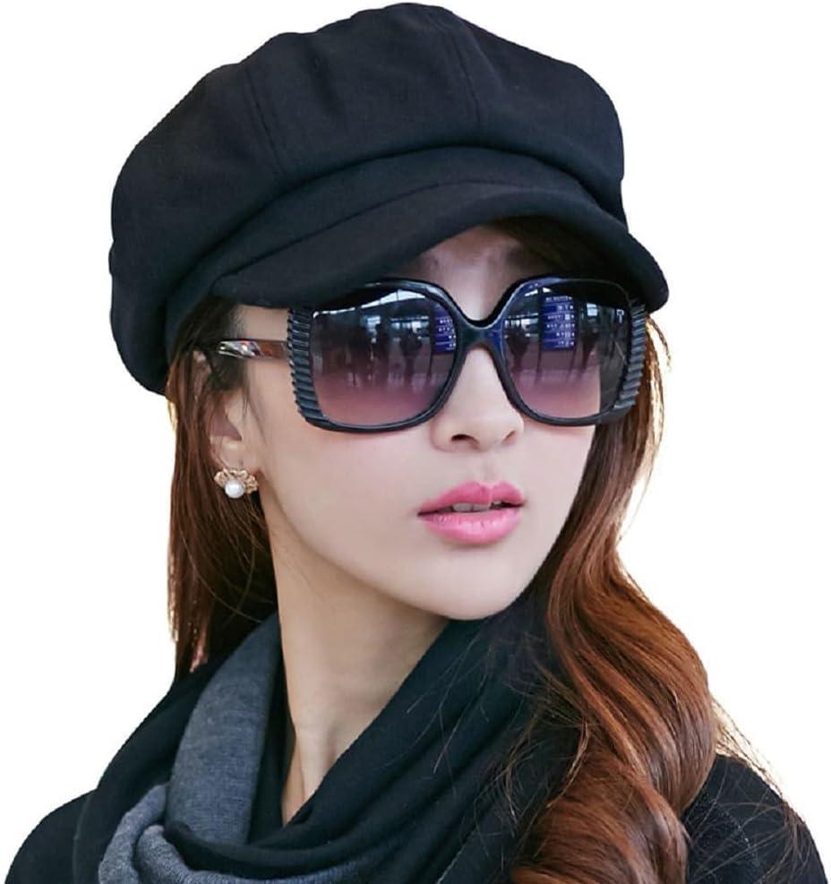 Comhats Wool Fashion Newsboy Hats for Women Winter Warm Pageboy Cabbie Cap Beret (Medium, Black)
