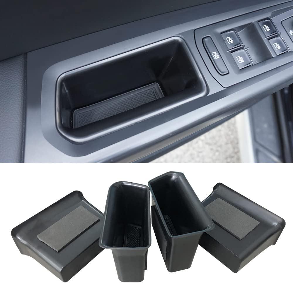 Vesul 4pcs Door Organizer Storage Tray Compatible with VW Atlas 2018-2023 Atlas Cross Sport; ABS Grab Handle Tray Insert Glove Pallet