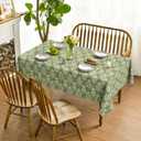 Horaldaily Spring Tablecloth 6084 Inch Rectangular, Turquoise Traditional Vintage Botanical Pattern Daisy Flower Washable Seasonal Table Cover for Party Picnic Dinner Decor