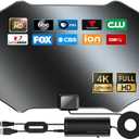 2025 Indoor TV Antenna, 1900+ Miles Range Digital Antenna for Smart TV for Local Channels, HDTV Antenna with Amplifier Signal Booster Support 8K 4K 1080p