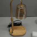 Adjustable Candle Warmer Lamp with Timer - Electric Light Wax Warming Dimmable Flameless Top Melter Heater Melting Heating Height Small Jar Candles Gifts Women Mom Birthday Home Desk Modern Decor (Amber)