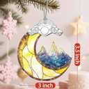 Christmas Ornaments: Stained Glass Ornament, Christmas Tree Ornament, Hanging Ornaments for Home Decor & Xmas Tree Decorations Holiday Decor, Holiday Present - Mountains & Moon