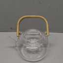 WHOLE HOUSEWARES Glass Teapot with Infuser - Borosilicate Glass Tea Kettle with Bamboo Lid - Clear Tea Pot - Dishwasher & Stovetop Friendly - Microwave Safe - Tea Lovers Gift Cups