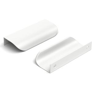 Goldenwarm 10 Pack Kitchen Cabinet Handles 3 Inch White Finger Pulls for Cabinets Edge Pulls Kitchen Hardware for Dresser Drawers,Aluminum Alloy (Hole Center:76mm(3in))