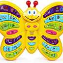 Preschool ABC Learning Toy, Interactive Educational Butterfly Toy for Toddlers, Animal Sounds & Music, Early Development See and Say Baby Toys for 3 Year Old Boys & Girls