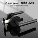 Goldenwarm Black Door Handles Interior, Privacy Matte Black Interior Door Handles, Heavy Duty Zinc Alloy Black Door Lever for Bedroom and Bathroom (6 Pack)