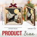 8 x Wolf Christmas Ornament 2025, Woodland Animal Ornaments for Tree - Howling Wolf Gifts for Men, Women, Spiritual Gifts for Family, Friends, Animal Lovers - Layered Wooden Hanging Decor