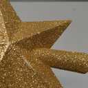 Christmas Tree Topper, 1PCS 4" Gold Glitter Star Tree Topper, 3D Xmas Shatter-Proof Mini Bethlehem Star Tree Topper Decorations, Waterproof Christmas Decor for Holiday Home Outdoor Ornament
