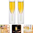 Zerodeko Double Wall Glasses Set of 2 Stemless Insulated Goblets 7.48In for Beach Theme Party Home Bar Wedding Entertaining