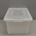 IRIS USA File Box, Plastic File Boxes With Lids, Document Organizer for Letter/Legal File, Document Box, Storage Bin For Hanging Files, Secure Latching Lid Stackable BPA-Free, Clear 35 Qt. 1 Pack