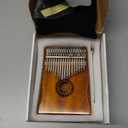 Kalimba Thumb Piano 17 Keys, Portable Mbira Finger Piano Gifts for Kids and Adults Beginners Wood