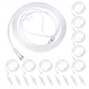 10 Pack 7Ft Adult Oxygen Nasal Cannula with 10 PCS Tube Connector, Soft Oxygen Tubing for Adult, Cannula Nasal Tubing with Soft Curved Nose Piece, High Flow Lightweight Tube