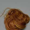 2PC Messy Bun Hair Piece Scrunchie Tousled Updo Hair Extensions Hair Bun Curly Wavy Ponytail Synthetic Chignon for Women Girls (Mix Copper Red)