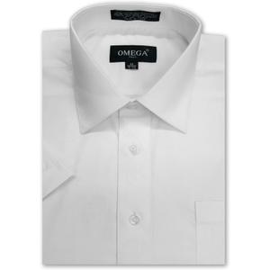 Mens Short Sleeve Solid Color Dress Shirts (3X-Large, White)