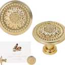 12 Pack Dresser Drawer Knobs -Hardware Flower Shape Design for Vintage Cabinets, Closet Drawers, Cabinet Pull Handles - Elegant Knobs for Dresser Drawers Upgrade (Sunflower2, Gold)