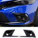 Car Accessories Fit For Honda Civic 11th Gen 2022 2023 2024 Front Fog Light Lamp Cover Trim (Black) ABS 2 PCS
