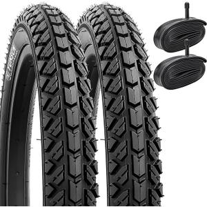 Kids Bike Tires and Tubes Set: 2Pack 16x1.95 Inch Folding Bicycle Tires, PunctureProtection Inner Tubes Schrader Valve with Tire Levers for BMX MTB