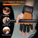 SueStar Workout Gloves, Heavy Duty Cowhide Padded Weight Lifting Gloves with Wrist Support, Full Palm Protection & Silicone Grips Gym for Weightlifting, Deadlifts, Exercise
